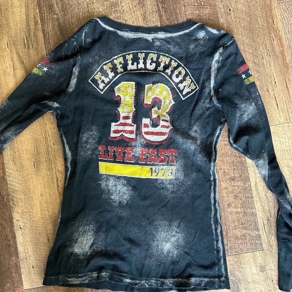 Affliction American Customs Rhinestone Long Sleeve - Picture 2 of 4